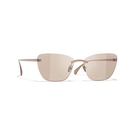 Cat Eye Sunglasses Titanium Beige, Pink & Gold 